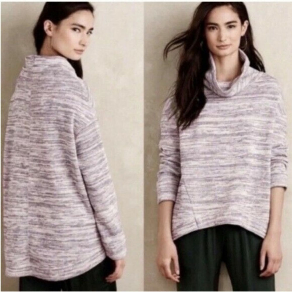 Anthro Saturday Sunday Cowl Neck Pullover Sweater Medium High Low Hemline